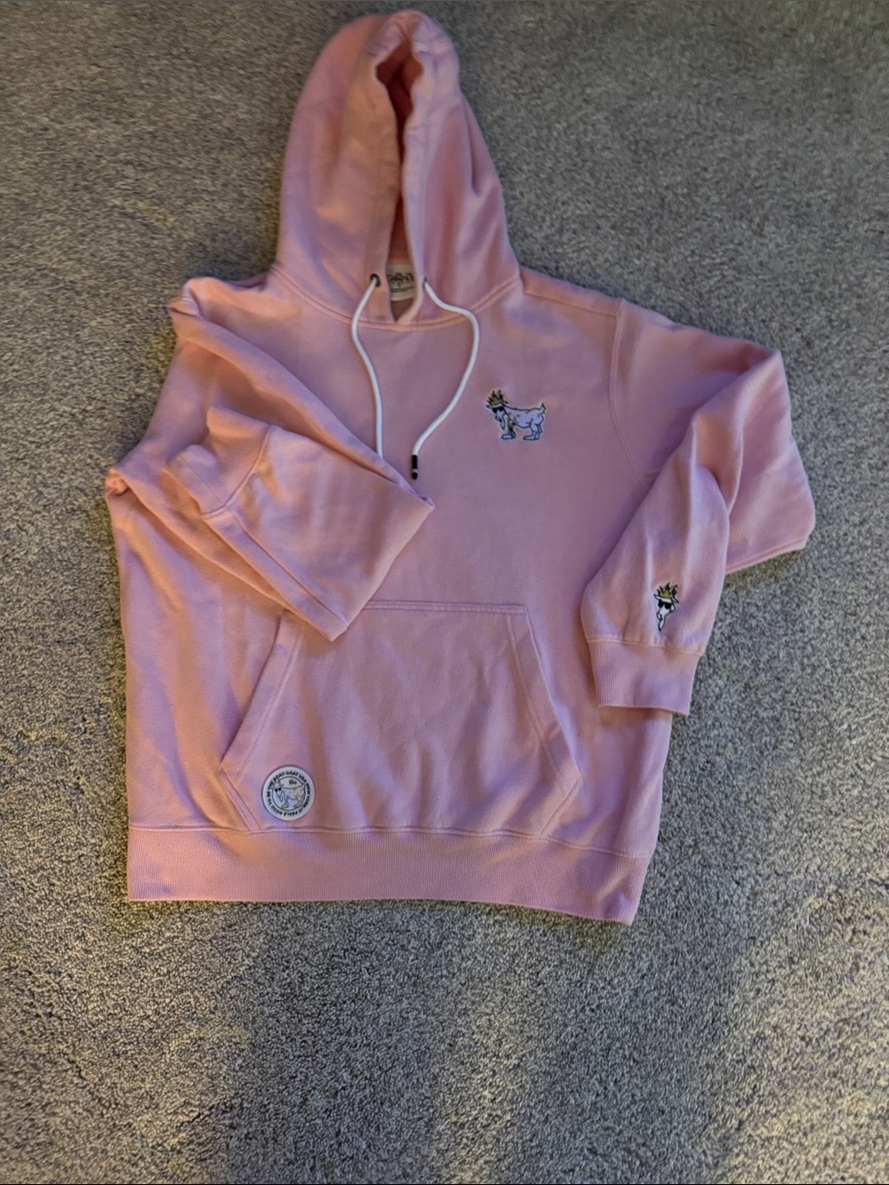 Pink Embroidered Hoodie Sweatshirt - Brand Unspecified